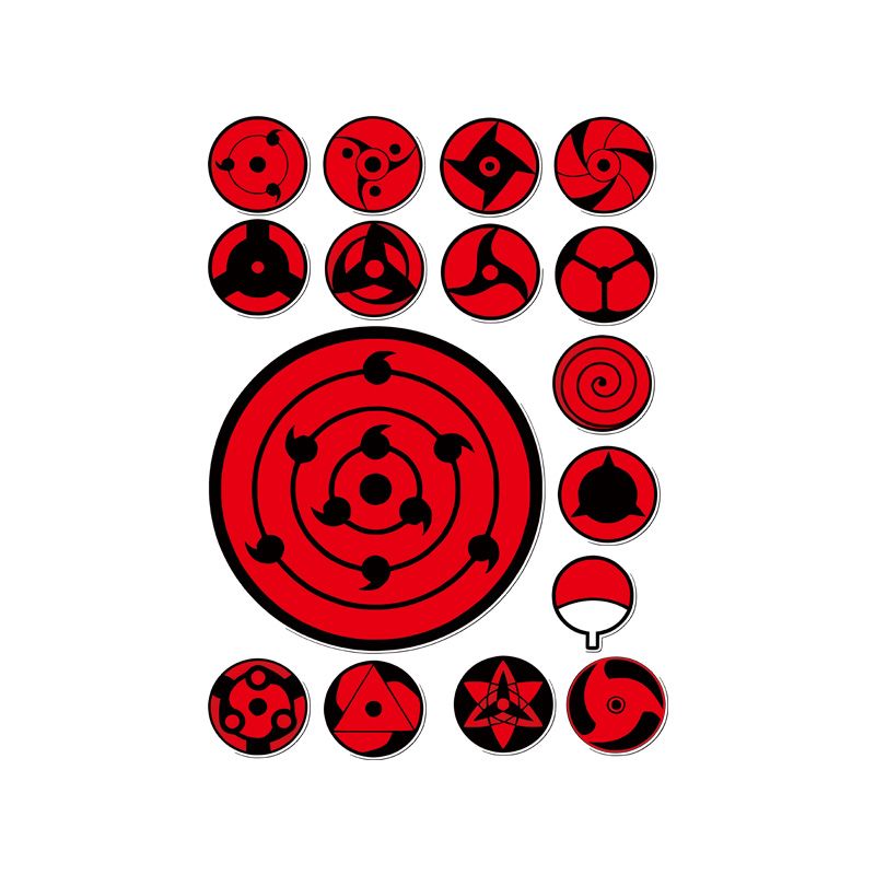 Laptop Accessories Gifts - Ensemble d'autocollants découpés Sharingan Eye, autocollants